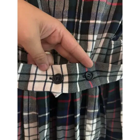 Vintage Halpern’s Girls Plaid Blue white Dress Size 5 Christmas Holiday Canada - Picture 3 of 7